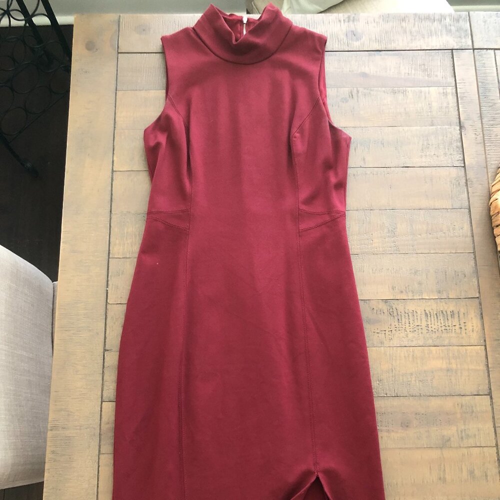 White House | Black Market Cranberry/Wine Midi Dress